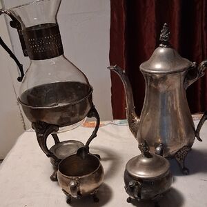 Elegant Silver Tea and Coffee Set